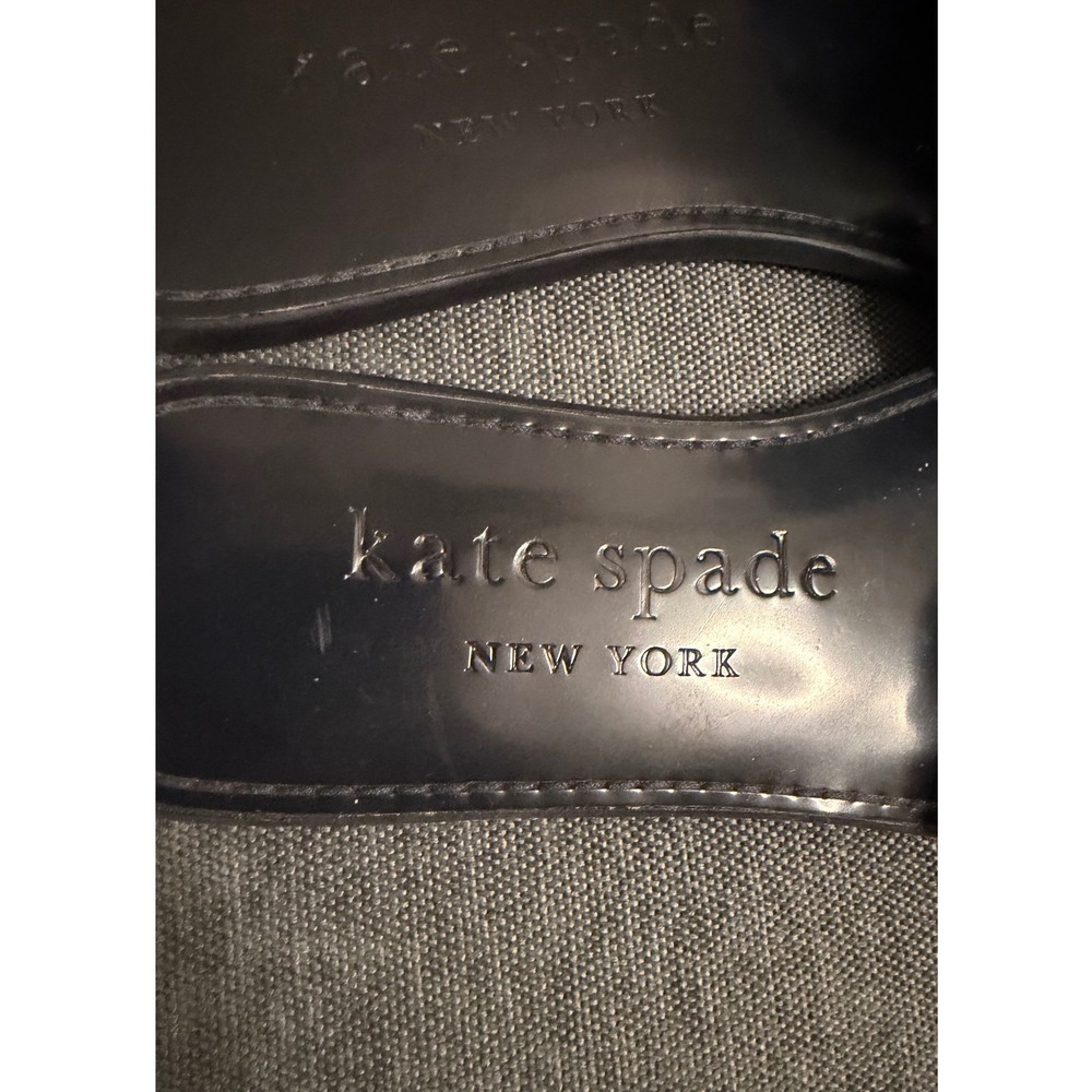 Kate Spade New York Navy Blue Bow Slide Sandals Flat Square Toe Shoes Women 6.5M - Picture 3 of 5